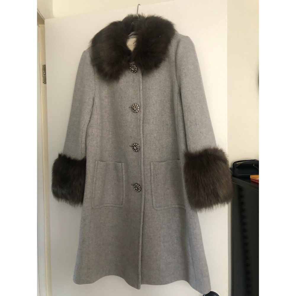 Kate Spade Star Bright Gray Wool Coat